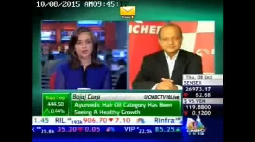 Mr. Vinod Aggarwal, CEO, VE Commercial Vehicles on CNBC TV18 - Oct 15