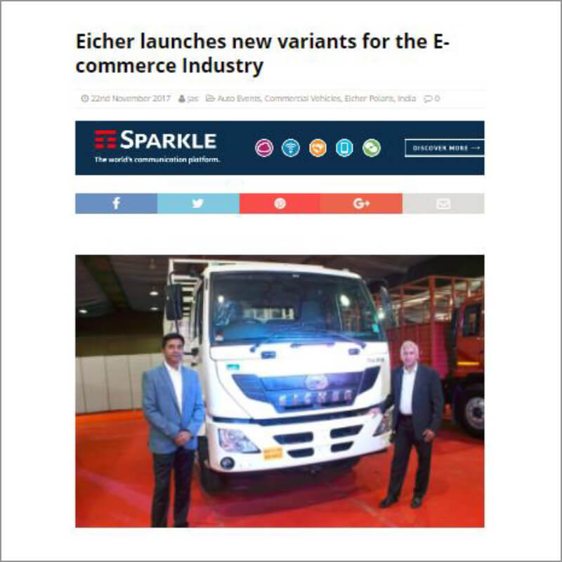 Eicher launches new variants for the E-commerce industry