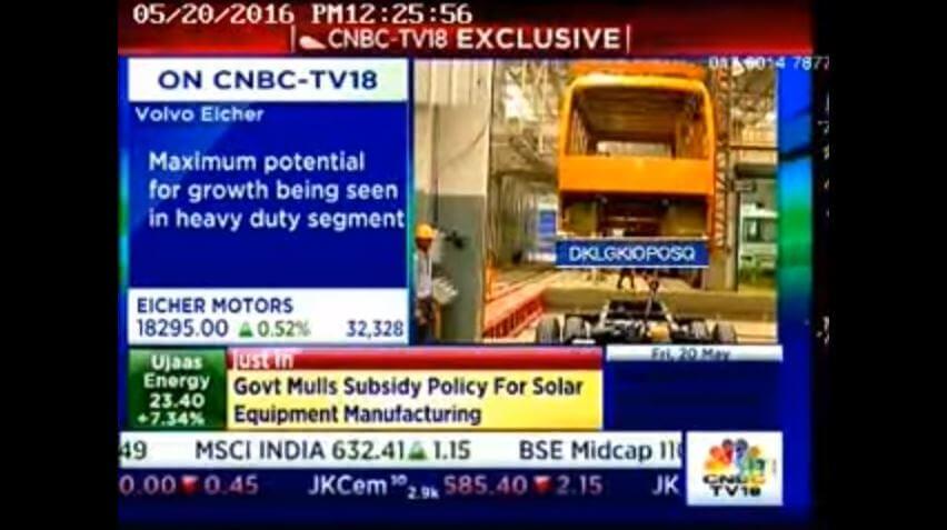 Mr. Vinod Aggarwal, CEO, VE Commercial Vehicles on CNBC TV18 show - \'Half Time\'