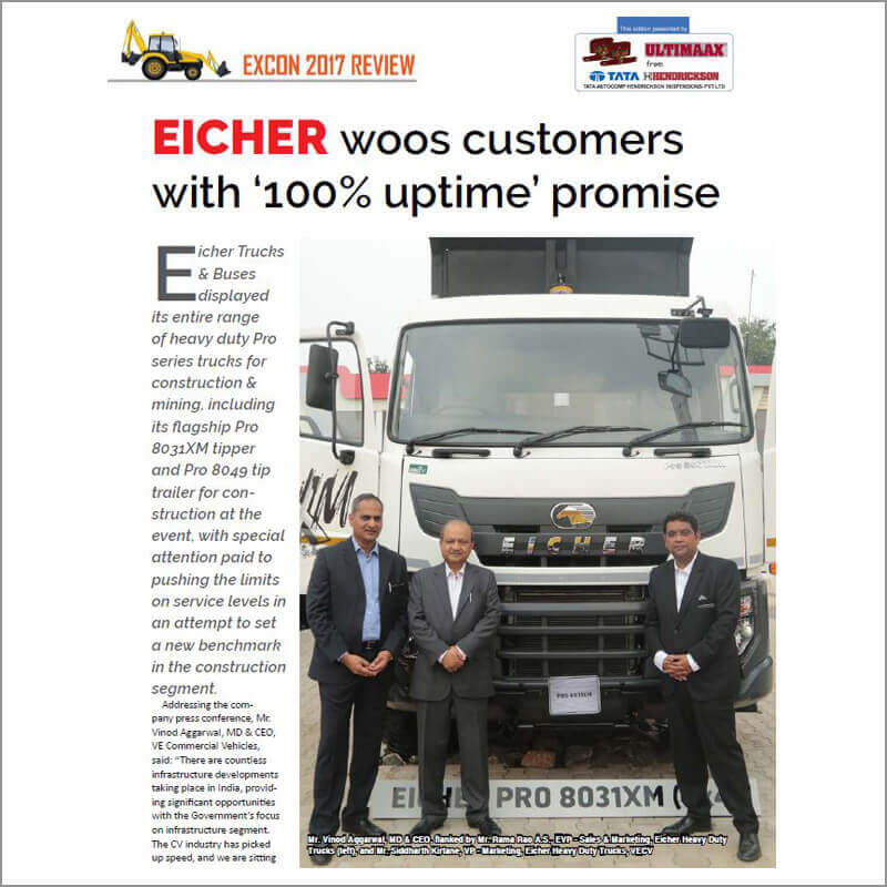 Eicher woos customers with '100% uptime, promise