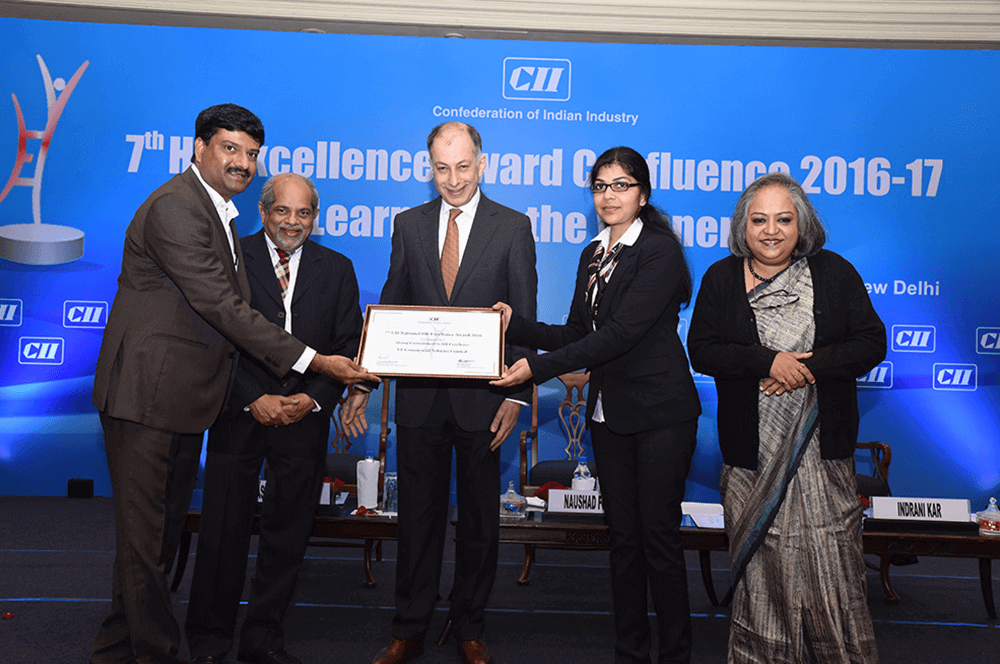 VECV commended as an organization with Strong commitment to HR Excellence at 7th CII National HR Excellence award 2016.