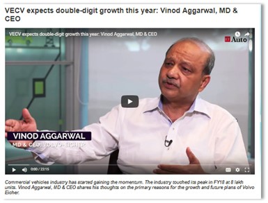 VECV EXPECTS DOUBLE-DIGIT GROWTH THIS YEAR: VINOD AGGARWAL, MD&CEO