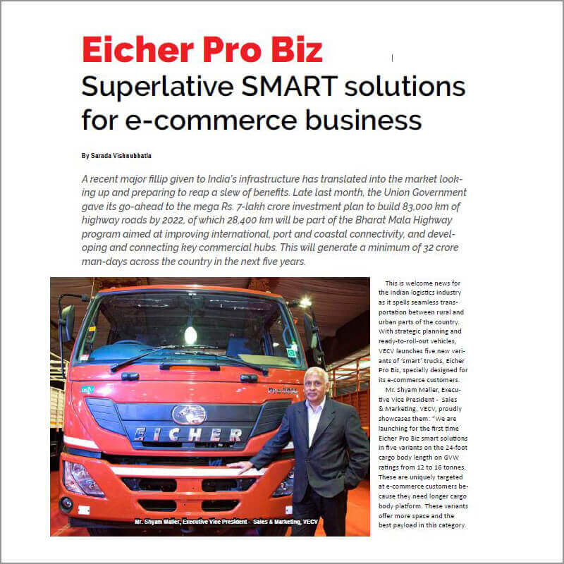 Eicher Pro Biz - Superlative SMART solutions for e-commerce business